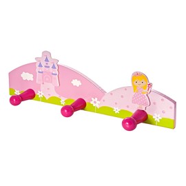 Mousehouse Gifts Children's Pink Princess Triple Wooden Coat Hooks Wall Hooks for Girls Nursery or Bedroom