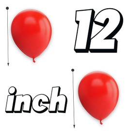 Red Balloons Plain Round Balloons 12 Inch for Birthday Decorations Pack of 25 Latex Balloons for Kids Party Baby Shower Decorations Engagement Wedding Party.