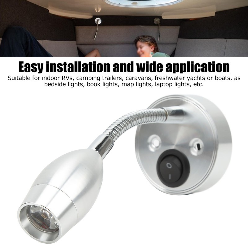 RV LED Light 12‑24V Boat Bedside Reading Lamp Adjustable Wall
