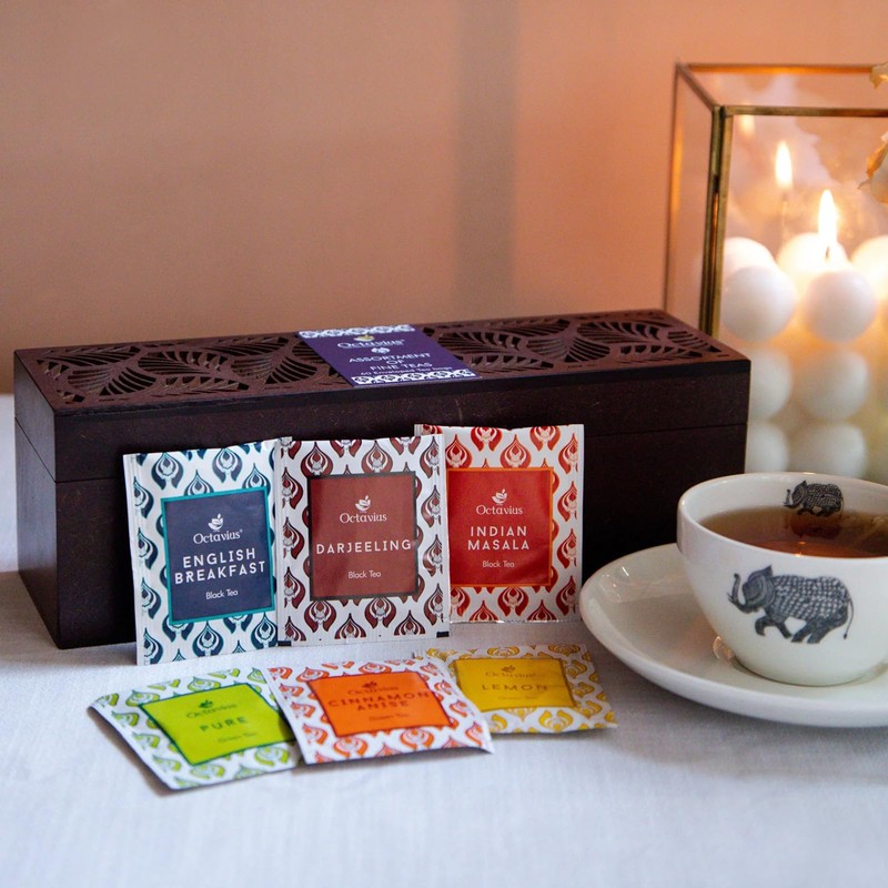 Octavius, Assorted Tea Sampler Gift Set (6 Flavors, 60 Tea