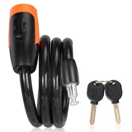 Cable para Candado para Bicicleta de 35,4 Pulgadas, Candado de Apertura con Llave con Soporte de Montaje Seguro para Bicicleta/Cooter/Puerta de Cristal (Negro)