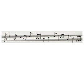 Musical Staff Washi Tape (1 Roll - 9/16" Wide x 10.95 Yards Long) - Sheet Music Notes Party Supplies, Black Washi Tape, Treble Clef & Music Notes Party Favors, Stick Tape, Craft Tape