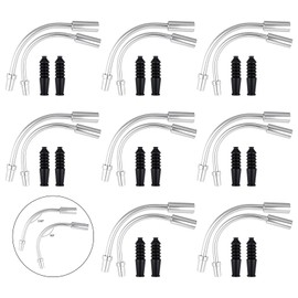 TIESOME Bike V Brake Noodle Cable Guide Pipe Set, with 16 Pcs Bicycle Brake Cable Guide Pipe and 16 Pcs Rubber Boots for Mountain and Road Bike Accessories (90°and 120°)