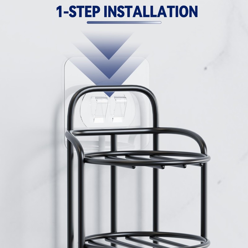 2-Tier Shower Soap Shampoo Bar Holder, Self Adhesive & Freestanding
