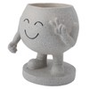 Flower Pot Cute Smile Standing Succulent Flowerpot Fadeless Resin Plant