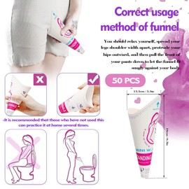 LDBKLGHJ Pack of 50 Urinals for Women, Portable, Pee Funnel for Women, Travel, Camping, Hiking, Outdoor Activities