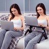 Folding Aluminum Laptop Table with Dual Cooling Fans, Adjustable Notebook