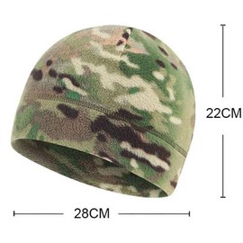 RALSPEC Multicam Camouflage Microfleece Thermal Beanie Hat Tactical Warm Fleece Military Camo Winter Skull Cap Army Airsoft Military Mens CP