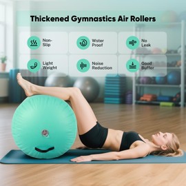 Inflatable Gymnastics Roller Air Barrel Gymnastics Tumbling Mat,Air Tumbling Mat Back Handspring Trainer with Electric Air Pump for Training Cheerleading Home Use