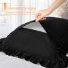 Cobedzy Ruffled Pillow Cases Set of 2, Black Standard Pillow