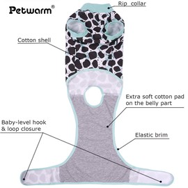 PetWarm Dog Onesie for Surgery Male, Dog Surgical Recovery Suit, Spay and Neuter, Prevents Licking After Surgery Onesie, Pet Recovery Suit for Dogs, Leopard Pattern, Silver Black, XL