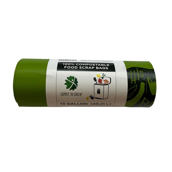 COMMIT TO GREEN 13 Gallon Compostable Trash Liners - 20