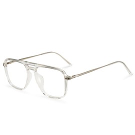 Cyxus Retro Aviator Blue Light Blocking Glasses for Women Men Tr90 Frame Pilot Glasses Anti Eye Strain 8186 Clear