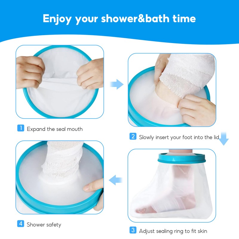 Foot Shower Protector, Waterproof Foot Cover for Shower, Cast Cover