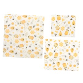 Baluue 3pcs Beeswax Food Preservation Cloths Reusable Wrapping Material for Sandwiches Fruits Vegetables Beeswax Wraps for Lunch Boxes Picnics and Kitchen Use