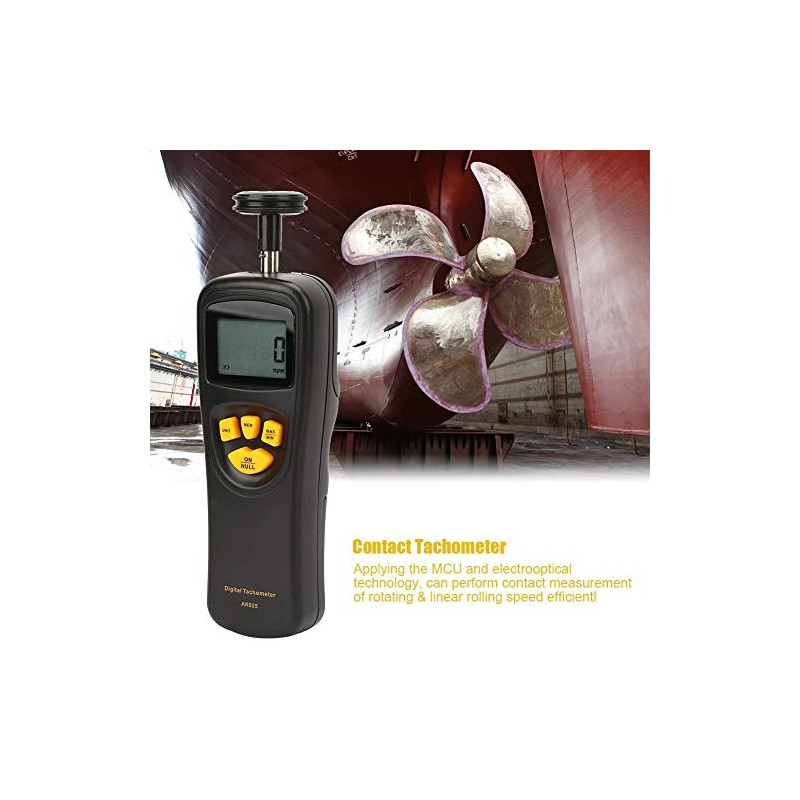 Smart Sensor Digital Tachometer, 0.5~19999 RPM Motor Tachometer with LCD