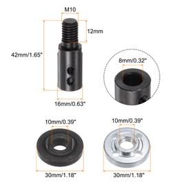 sourcing map Rotary Tool Motor Shaft Coupler Sleeve Kit M10 8mm Saw Blade Connecting Saw Chuck Adapter Arbor Mandrel Connector Rod with Wrench Splints
