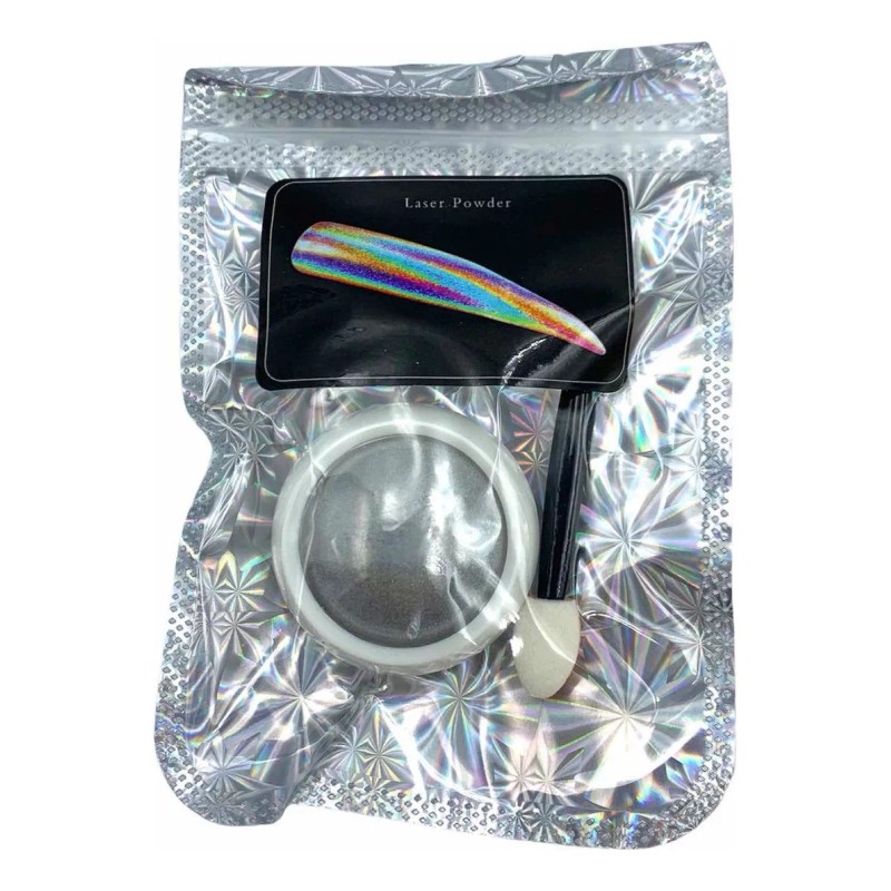 Nova Beauty Polvo Efecto Unicornio Holografico Para Uñas X 6
