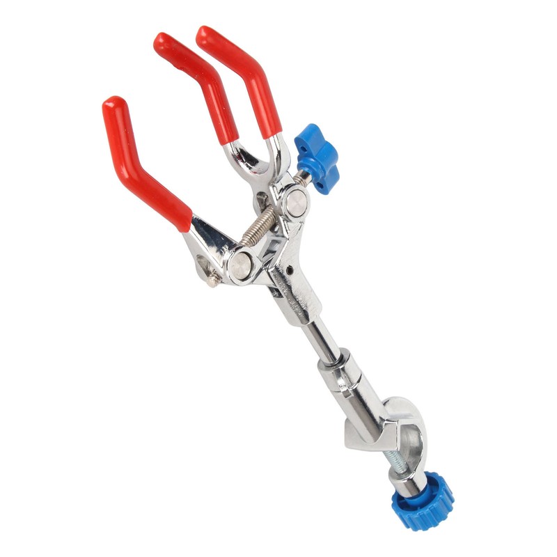 3 Prong Lab Clamp with Rubber Coating Pressure Adjustment 3