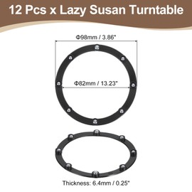 sourcing map 12Pcs 4 Inch Rotating Swivel Stand with Steel Ball Bearings, Lazy Susan Base Turntable Bearing Plate Round Table Swivel Base for Home Kitchen, Black, 8 Balls