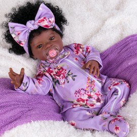 Aori Black Lifelike Reborn Baby Girl Dolls - 20-inch Black American Realistic Baby Dolls