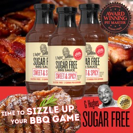 G Hughes Sugar Free Sweet & Spicy BBQ Sauce - Sweet Chili Sauce, Sugar Free Asian Sauces, Low Carb BBQ Sauce, Gluten Free Barbecue Sauce, Sweet & Spicy Sauce, No Added Sugar - 18 oz (3-Pack)