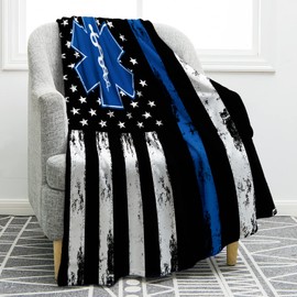 Jekeno EMT Blanket Gifts for Men Boy Dad Husband Son Friend Adult Home Bedroom Living Room Decor Soft Cozy Lightweight Plush Throw Blankets 50"x60"