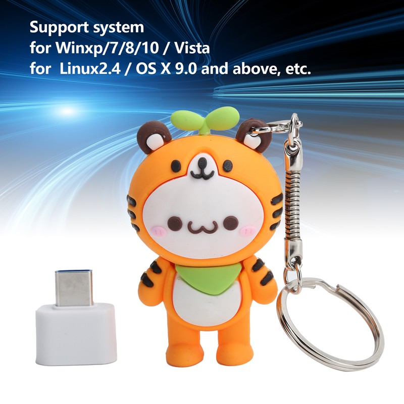 U Disk USB2.0 Memory Flash Drive with TypeC Adapter Computer