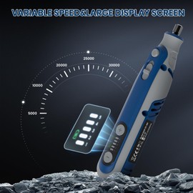 Schtumpa Cordless Rotary Tool Kit, 8V Rotary Tool, 5 Variable Speed, 5000-30000RPM, 2.0Ah Battery, Upgraded Accessories, for Carving, Engraving, Sanding, Polishing, Cutting, Crafts and Pet Nails