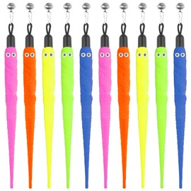 Notoke Cat Worm Toy Refills 10PCS Cat's Toys Wand Replacement Worms Refill Teaser with Bell Interactive Cat Wand Attachments Kitten Worms Toy for Indoor