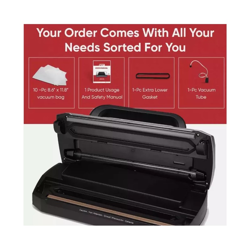 Magic Mill Food Vacuum Sealer Machine Easy-Close Handle for Manual