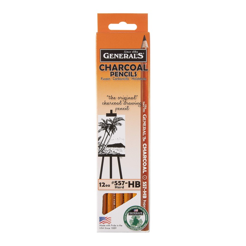 General Charcoal Pencil 557-Hb Box Of 12
