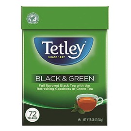 Tetley Teabags, Black and Green, 72 Teabags (Packaging may vary)