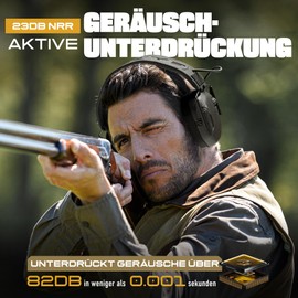 Earmor M300T Electronic Hearing Protection with Bluetooth Shooting Capsule Ear Muffs Noise Dampening for Hunting Shooting Insulation Value SNR 29dB Dynamic Noise Control Black