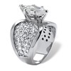 PalmBeach Platinum-Plated Marquise Cut Cubic Zirconia and Round Simulated Crystals
