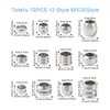 Spritewelry 72Pcs 12 Style Stainless Steel Large Hole Column Beads