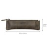 Londo Genuine Leather Pen Case with Zipper Closure, Pencil Pouch