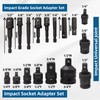 CCLIFE 17-Piece Socket Adapter for Impact Wrench 1/4 Inch 3/8
