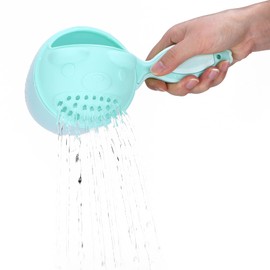 Baby Shampoo Cup, Cute Hair Detergent Hair Washing Child Protection Hair Washing Cup Baby and Children Hair Washing Bowl Shower Rinse Baby Bath Rinse Bucket Baby Bathtub Waterfall Rinse (Green)