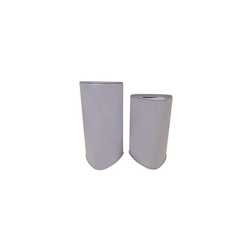 Tall Triangle Tin Charity Donation Coin Collection Box Tip Container