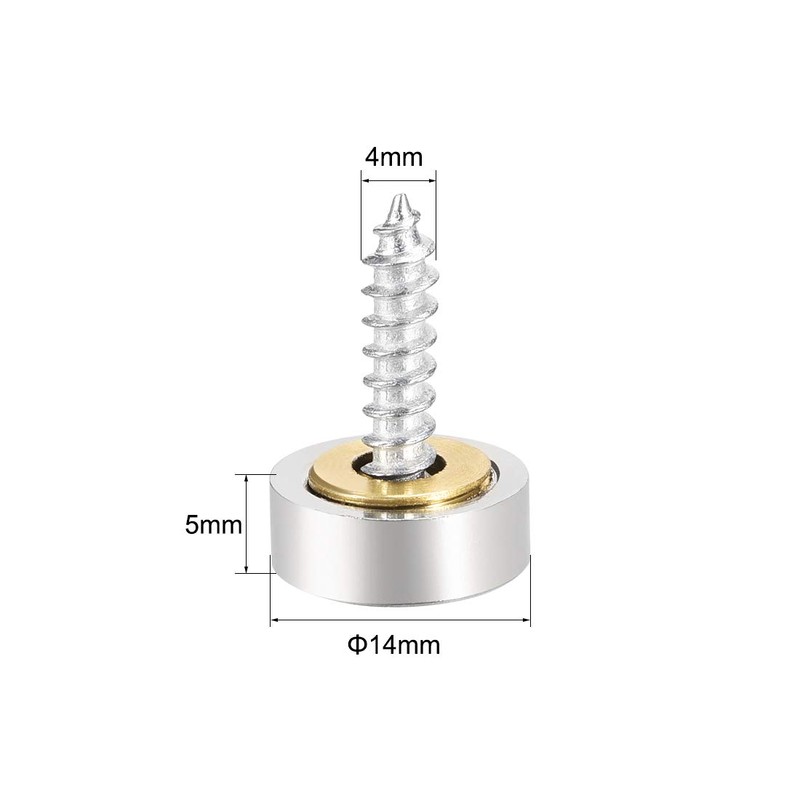 uxcell Mirror Screws Decorative Caps Cover Nails Brushed Stainless Steel