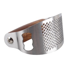 Nicear Professional Stainless Steel Garlic Press and Crusher with Ergonomic Wooden Handle Multifunctional Kitchen Tool for Chopping Ginger Bottle Opener Easily Chopping Garlic Rust-Proof Design