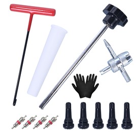 Motvhcs 51025 Tire Valve Stem Quick Replacement Tool Kit Tool for Replacing Leaky Valve Stems Fits Cars Trucks Trailers ATVs Mowers Includes 4PCS TR413 Valves