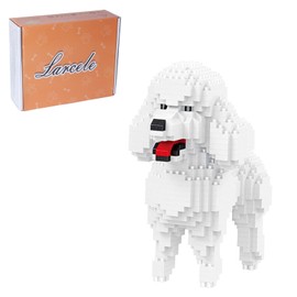 Larcele 790 Pieces Micro Building Blocks Toy Kit, Mini Animal Bricks Building Blocks Set KLJM-05 (Teddy in White) Reusable
