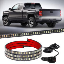 XRIDONSEN 60 inch Truck White Tailgate Strobe Lights Strip 360 LED Tail Emergency Light Bar Flashing Warning Hazard Safety Rear Lights for Tow Plow Trucks Construction Vehicles Pickup Trailer