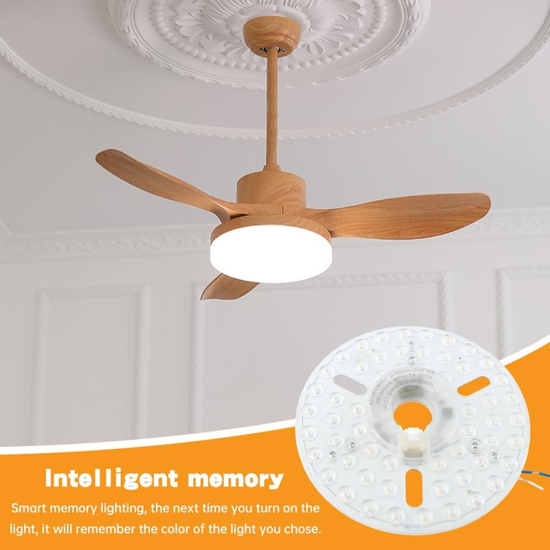 24w 6.2-Inch Ceiling Fan LED Light Replacement, Dimmable LED Retrofit