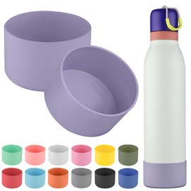 2pcs Silicone Boot for Owala FreeSip Twist Water Bottle 24oz,Applicable Anti-Slip Protective Sleeve for Owala FreeSip Twist,Anti-Slip Bottom Protective for Owala FreeSip Twist (Purple)