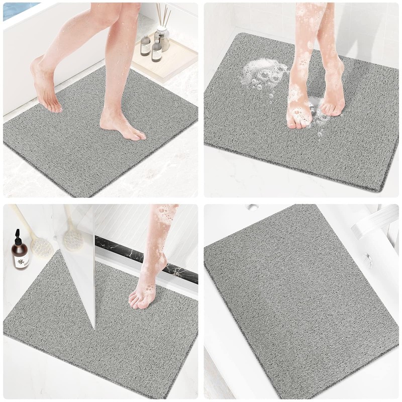 PVC Loofah Shower/Bathtub Mat Non-Slip, 24x16 inch, Soft Tub Mat
