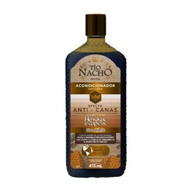 Tío Nacho Efecto Anti-Canas, Acondicionador Anti-Caída con Henna, Su Combinación de Jalea Real y Henna Logra Matizar las Canas y Rejuvenecer el Cabello, Menos Canas, Menos Caída, Botella 415 Ml