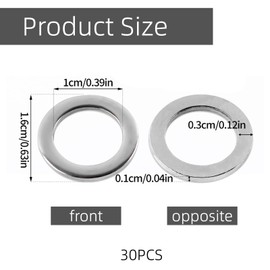 Pack of 30 Fitschenrings, Fitschenringe Room Doors, 10 x 16 mm Washers Door Hinge, Stainless Steel Washers Assortment, Mounting Rings Without Abrasion Marks, for Standard Room Doors Mounting Rings